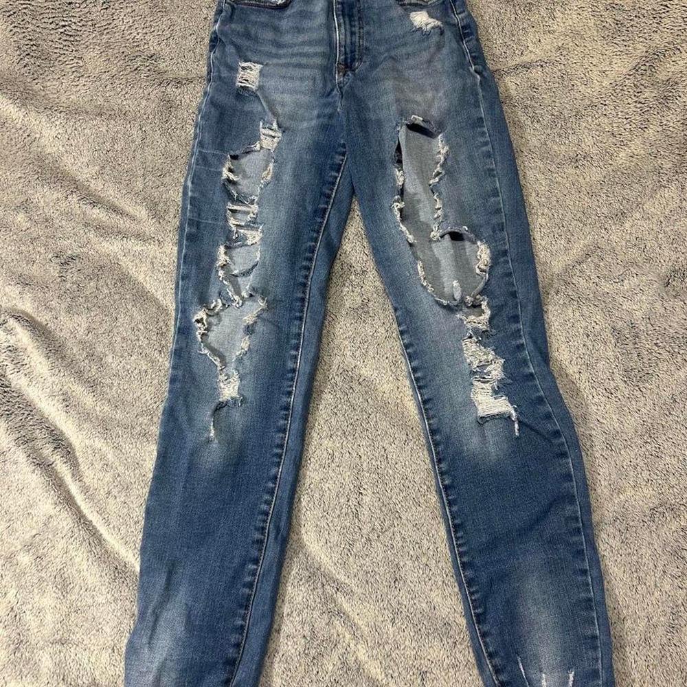 Aeropostale Super High Rise Curvy Jegging Distressed Size 0 Reg
